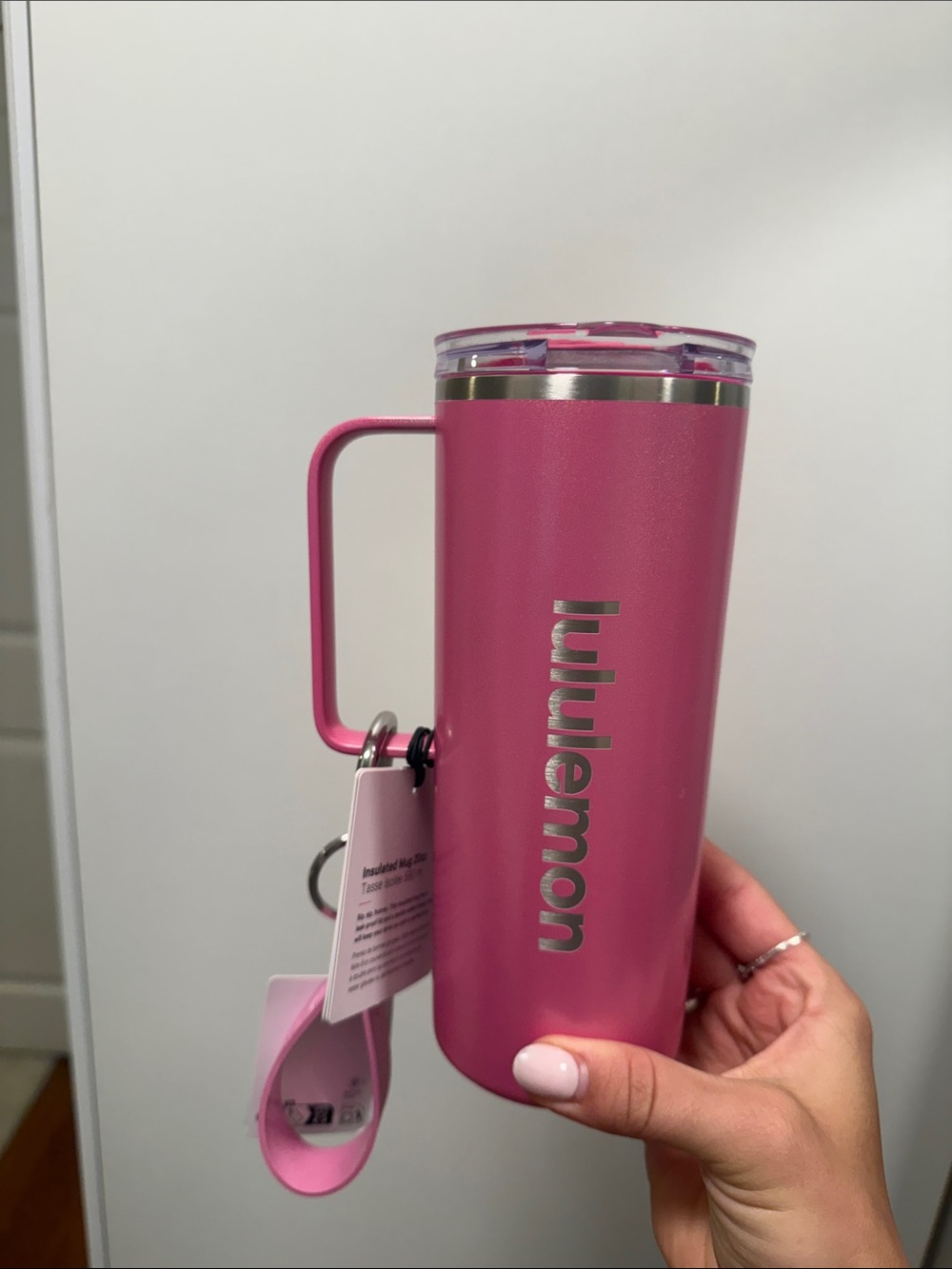 Lululemon Pink Insulated Tumbler with Handle